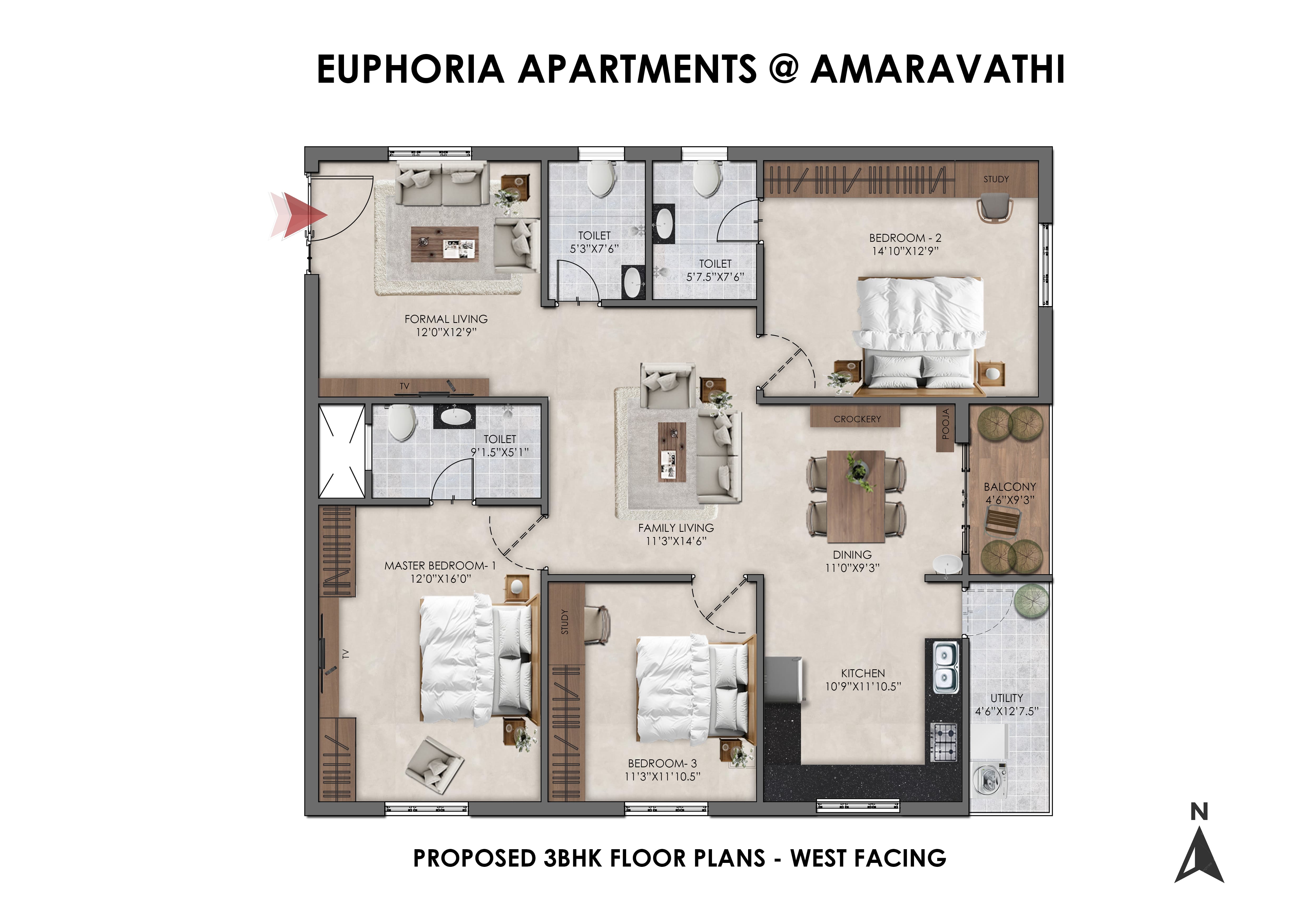 3 bhk flats in amaravati